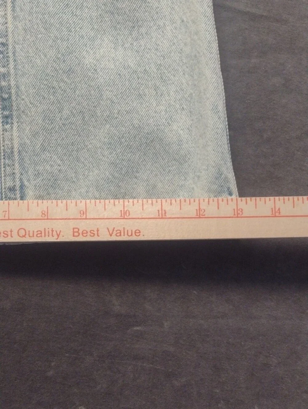 Divided Light Blue Wms Size 6/30 Flare  13" Bell Bottom Front Flap Pockets - Picture 12 of 16